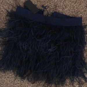 Blaque Label Navy Feather Skirt